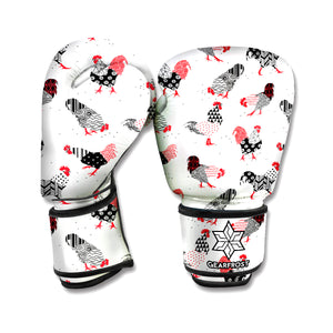 Exotic Chicken Pattern Print Boxing Gloves