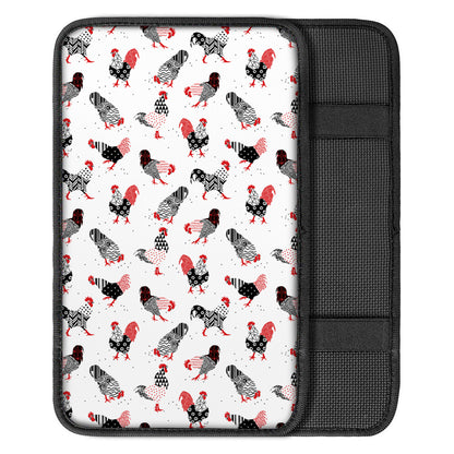 Exotic Chicken Pattern Print Car Center Console Cover