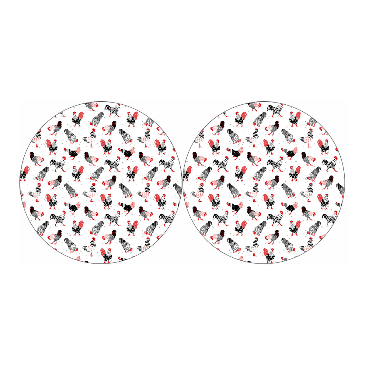 Exotic Chicken Pattern Print Car Coasters