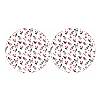 Exotic Chicken Pattern Print Car Coasters