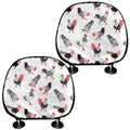 Exotic Chicken Pattern Print Car Headrest Covers