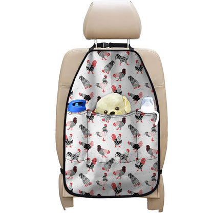 Exotic Chicken Pattern Print Car Seat Organizers