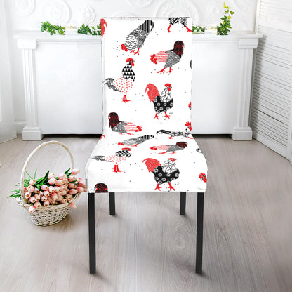 Exotic Chicken Pattern Print Dining Chair Slipcover