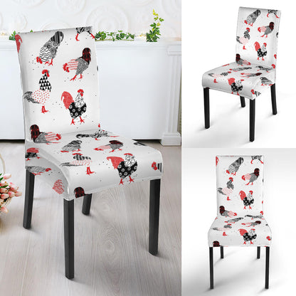 Exotic Chicken Pattern Print Dining Chair Slipcover