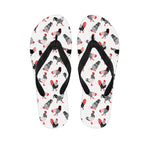 Exotic Chicken Pattern Print Flip Flops