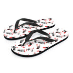 Exotic Chicken Pattern Print Flip Flops