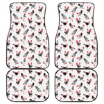 Exotic Chicken Pattern Print Front and Back Car Floor Mats