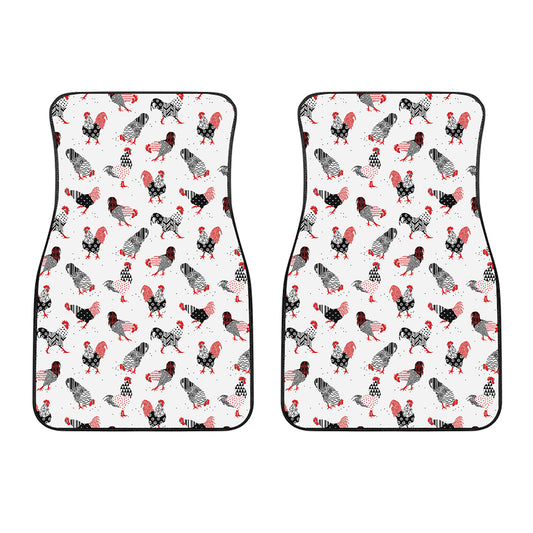 Exotic Chicken Pattern Print Front Car Floor Mats