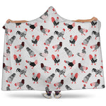 Exotic Chicken Pattern Print Hooded Blanket
