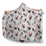 Exotic Chicken Pattern Print Hooded Blanket