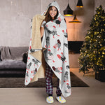 Exotic Chicken Pattern Print Hooded Blanket