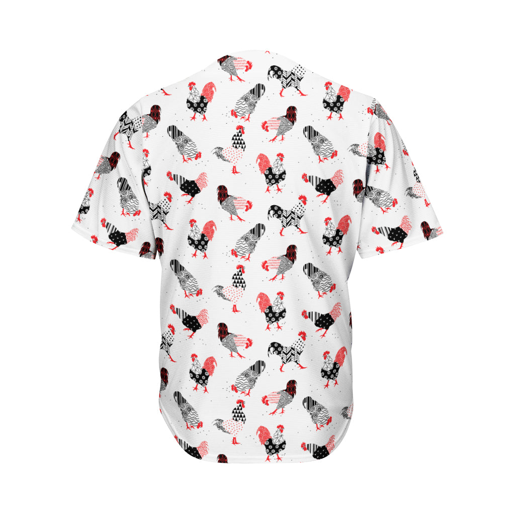 Exotic Chicken Pattern Print Men's Baseball Jersey