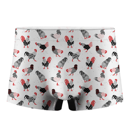 Exotic Chicken Pattern Print Men's Boxer Briefs