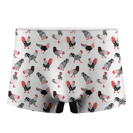 Exotic Chicken Pattern Print Men's Boxer Briefs