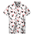 Exotic Chicken Pattern Print Men's Short Sleeve Shirt