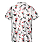 Exotic Chicken Pattern Print Men's Short Sleeve Shirt