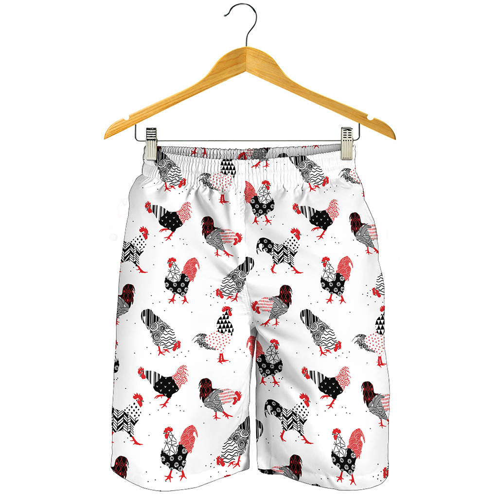 Exotic Chicken Pattern Print Men's Shorts