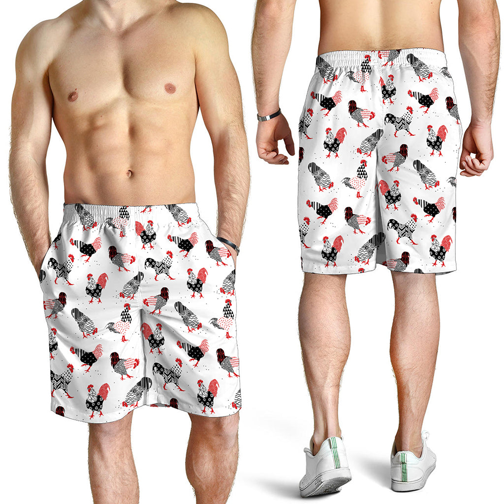 Exotic Chicken Pattern Print Men's Shorts