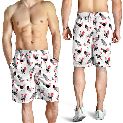 Exotic Chicken Pattern Print Men's Shorts