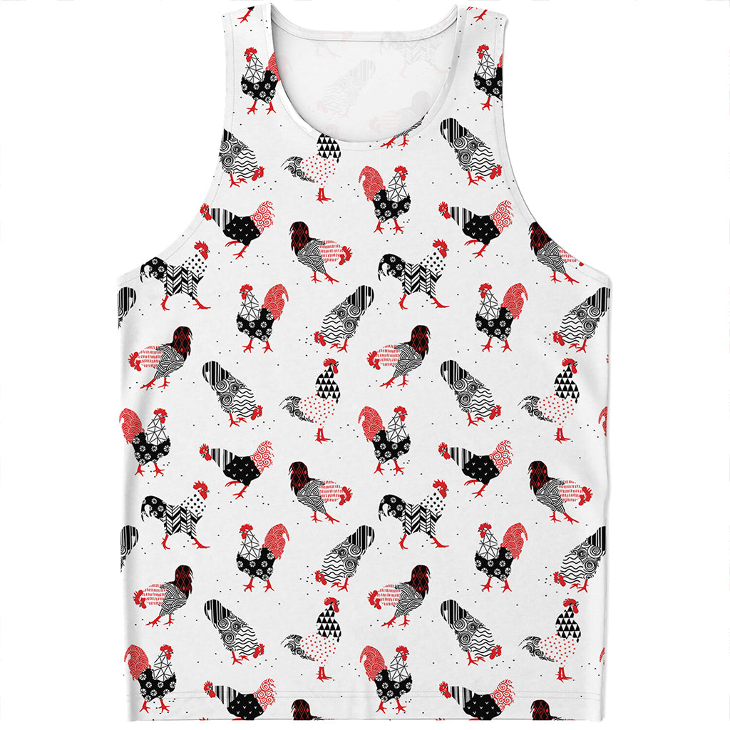 Exotic Chicken Pattern Print Men's Tank Top