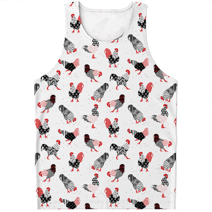 Exotic Chicken Pattern Print Men's Tank Top
