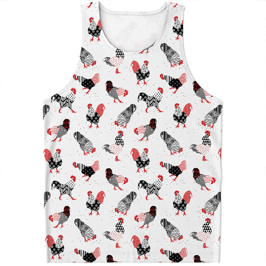 Exotic Chicken Pattern Print Men's Tank Top