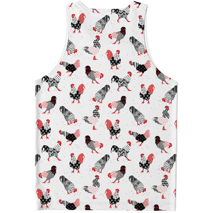 Exotic Chicken Pattern Print Men's Tank Top