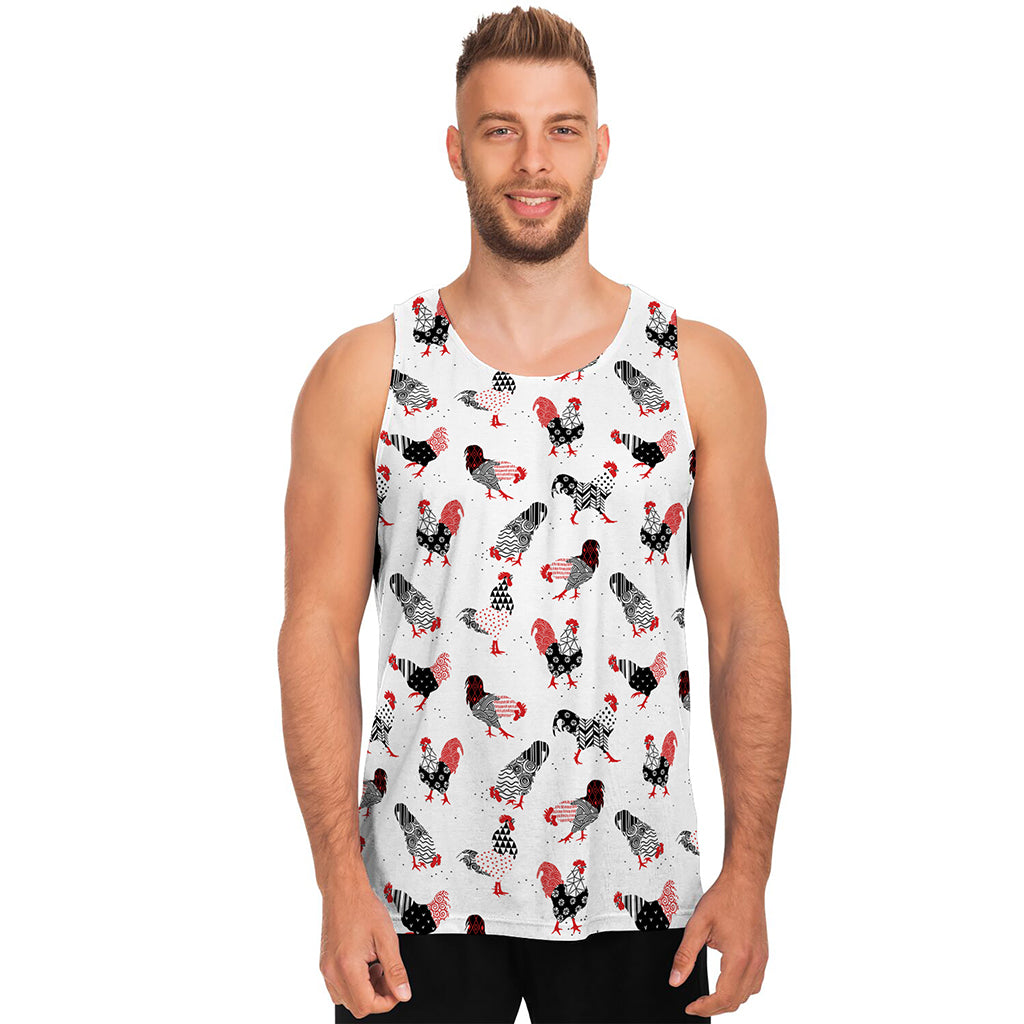 Exotic Chicken Pattern Print Men's Tank Top