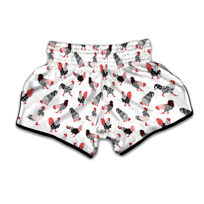 Exotic Chicken Pattern Print Muay Thai Boxing Shorts