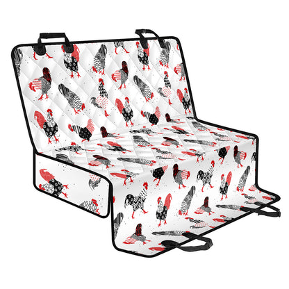 Exotic Chicken Pattern Print Pet Car Back Seat Cover