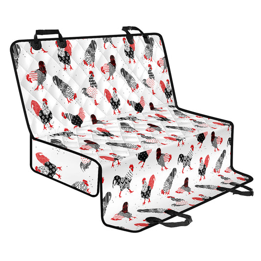 Exotic Chicken Pattern Print Pet Car Back Seat Cover