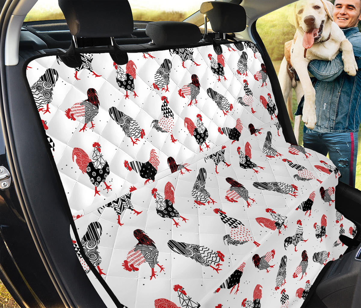 Exotic Chicken Pattern Print Pet Car Back Seat Cover