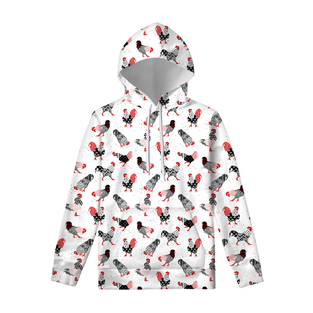 Exotic Chicken Pattern Print Pullover Hoodie