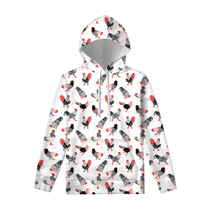 Exotic Chicken Pattern Print Pullover Hoodie