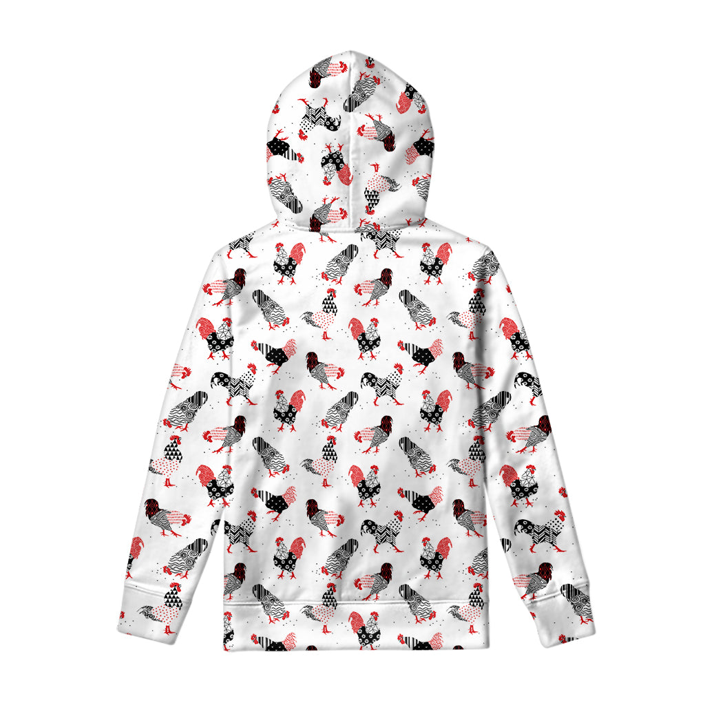 Exotic Chicken Pattern Print Pullover Hoodie