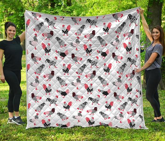 Exotic Chicken Pattern Print Quilt