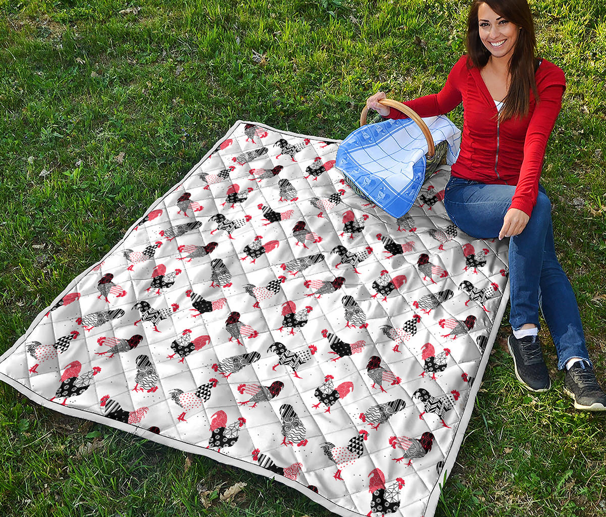 Exotic Chicken Pattern Print Quilt
