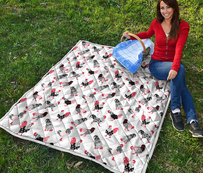 Exotic Chicken Pattern Print Quilt