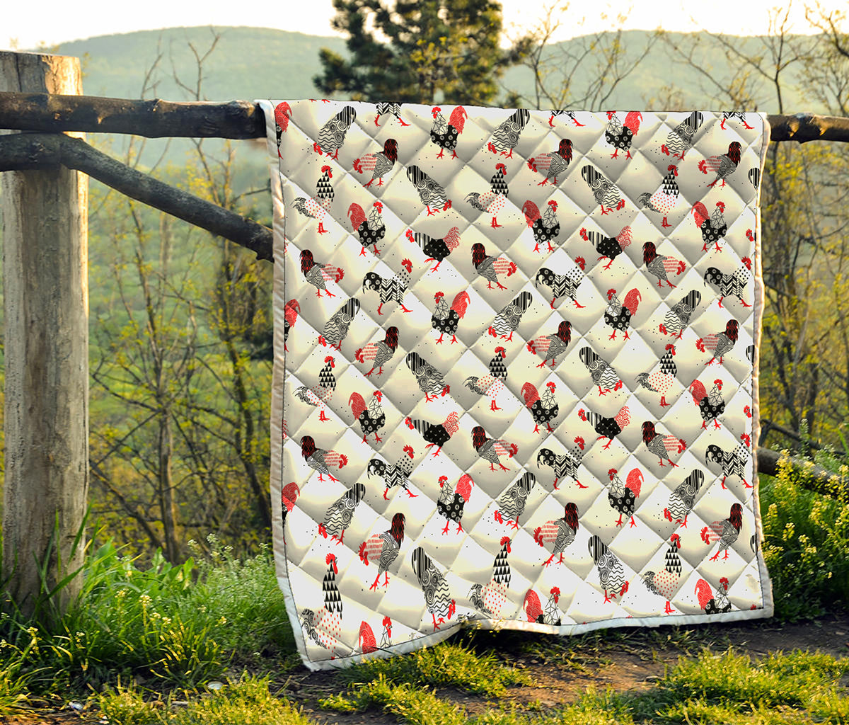 Exotic Chicken Pattern Print Quilt