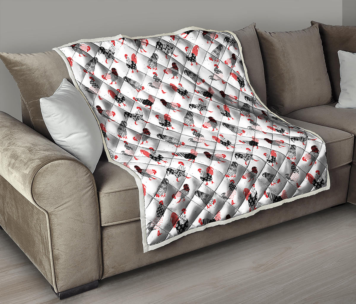 Exotic Chicken Pattern Print Quilt