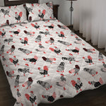 Exotic Chicken Pattern Print Quilt Bed Set