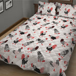 Exotic Chicken Pattern Print Quilt Bed Set