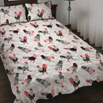Exotic Chicken Pattern Print Quilt Bed Set