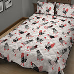 Exotic Chicken Pattern Print Quilt Bed Set