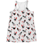 Exotic Chicken Pattern Print Women's Racerback Tank Top