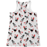 Exotic Chicken Pattern Print Women's Racerback Tank Top