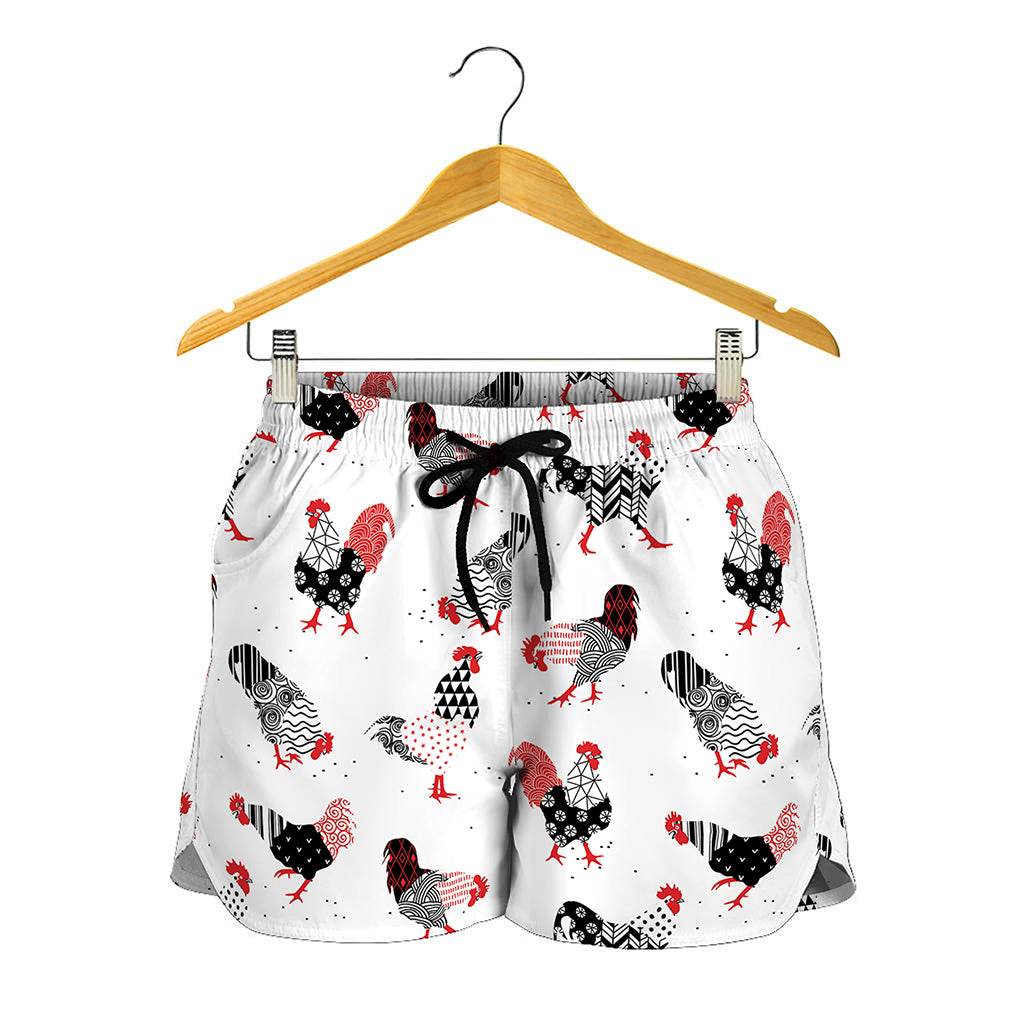 Exotic Chicken Pattern Print Women's Shorts
