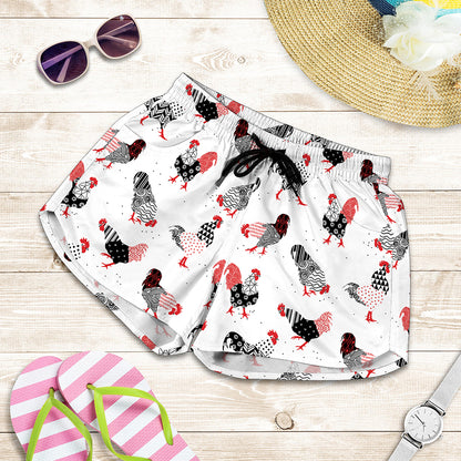 Exotic Chicken Pattern Print Women's Shorts