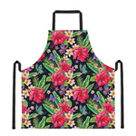 Exotic Hibiscus Flowers Pattern Print Apron