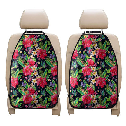 Exotic Hibiscus Flowers Pattern Print Car Seat Organizers